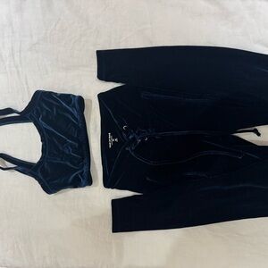 Year of Ours navy Leggings and Top Set